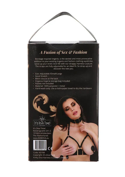 Open Cup Bra Plus O-Ring Collar by Kinky Diva - Happytoys Sexshop: Toys for Feeling Happy & Easy 😊 - Discreet geleverd