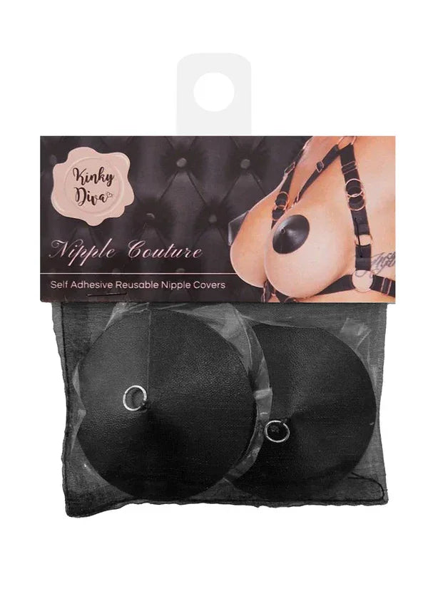 PU Leather Nipple Covers Ring by Kinky Diva - Happytoys Sexshop: Toys for Feeling Happy & Easy 😊 - Discreet geleverd