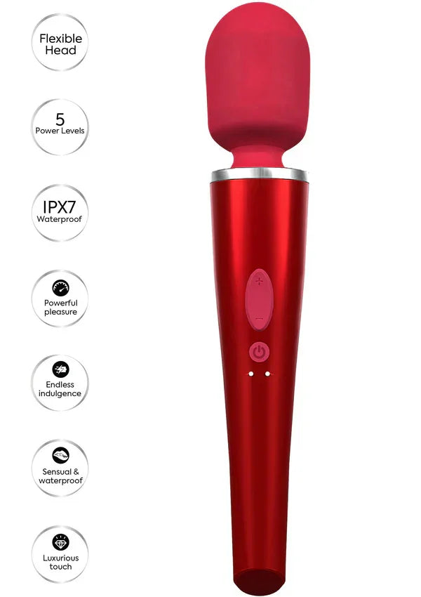 Pro Wand Massager Red by Caresse - Happytoys Sexshop: Toys for Feeling Happy & Easy 😊 - Discreet geleverd