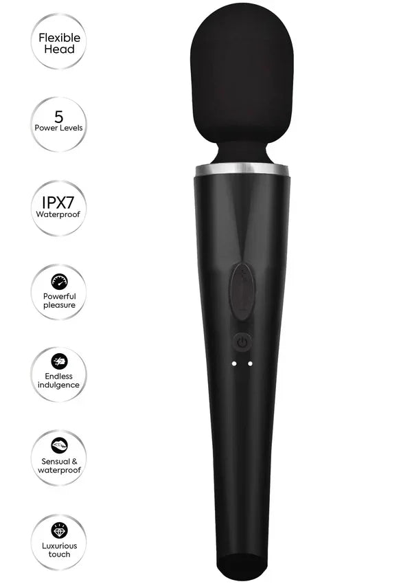 Pro Wand Massager Black by Caresse - Happytoys Sexshop: Toys for Feeling Happy & Easy 😊 - Discreet geleverd