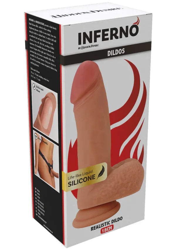 Realistic Dildo Liquid Silicone 18 cm by Hidden Desire - Happytoys Sexshop: Toys for Feeling Happy & Easy 😊 - Discreet geleverd