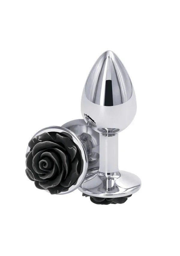 Rose Buttplug Small Black by NS Novelties - Happytoys Sexshop: Toys for Feeling Happy & Easy 😊 - Discreet geleverd