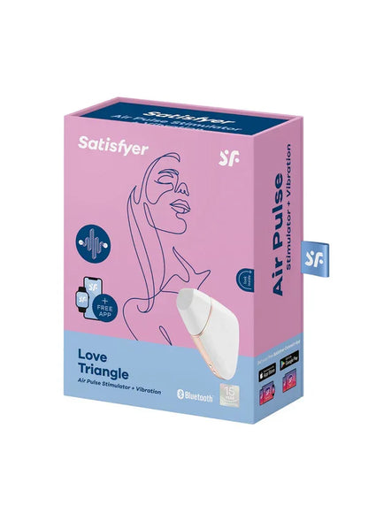 Love Triangle White / incl. Bluetooth and App by Satisfyer - Happytoys Sexshop: Toys for Feeling Happy & Easy 😊 - Discreet geleverd
