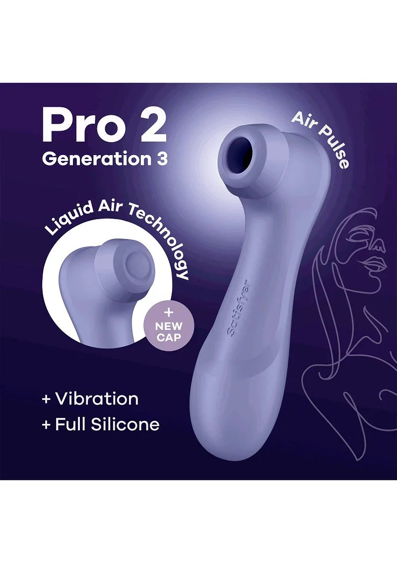 Pro 2 Generation 3 Air-Pressure Vibrator by Satisfyer - Happytoys Sexshop: Toys for Feeling Happy & Easy 😊 - Discreet geleverd