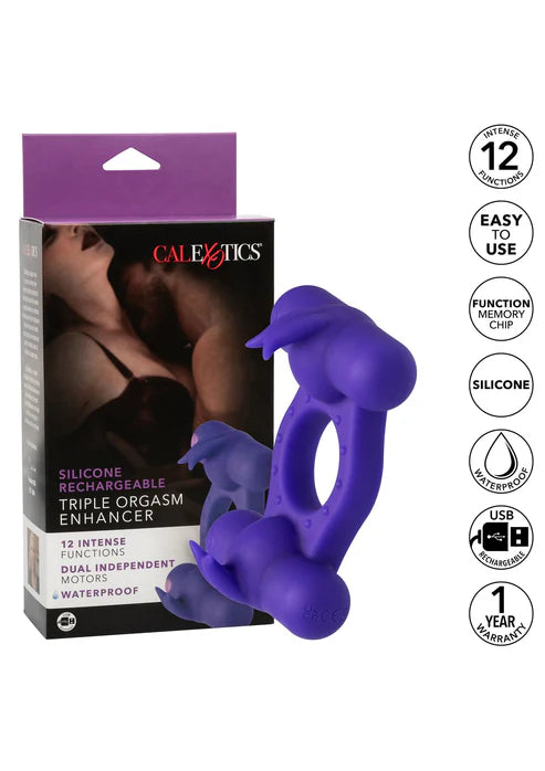 Silicone Rechargeable Triple Orgasm Enhancer by CalExotics