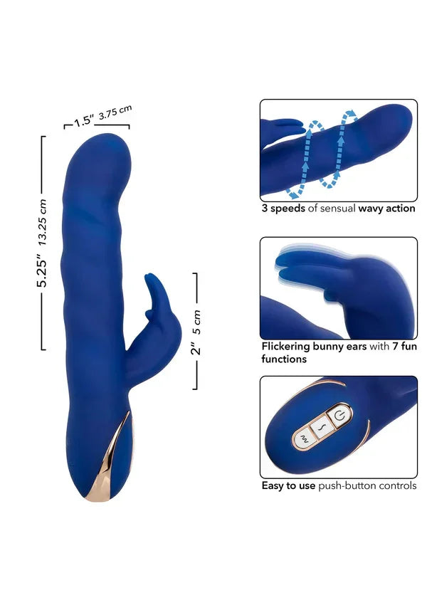 Silicone Wave Motion Rabbit by CalExotics - Happytoys Sexshop: Toys for Feeling Happy & Easy 😊 - Discreet geleverd