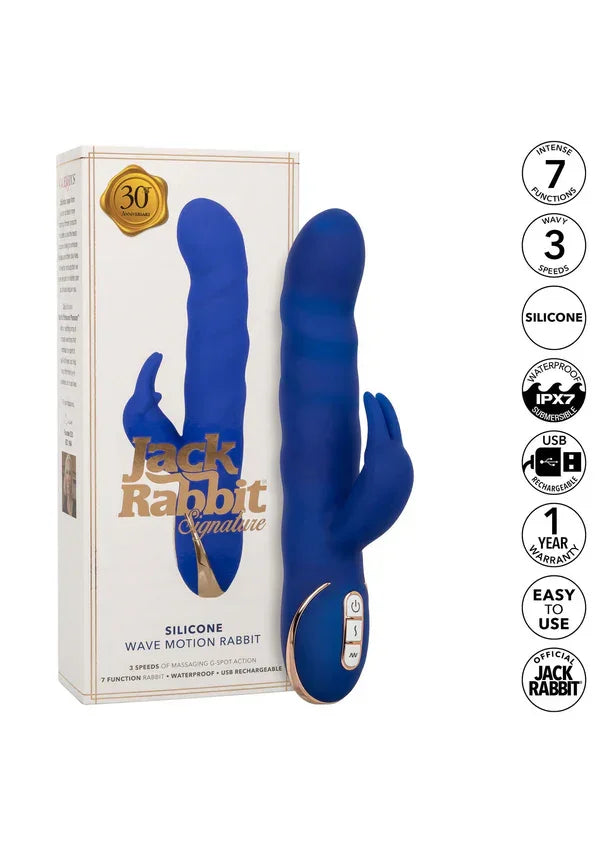 Silicone Wave Motion Rabbit by CalExotics - Happytoys Sexshop: Toys for Feeling Happy & Easy 😊 - Discreet geleverd