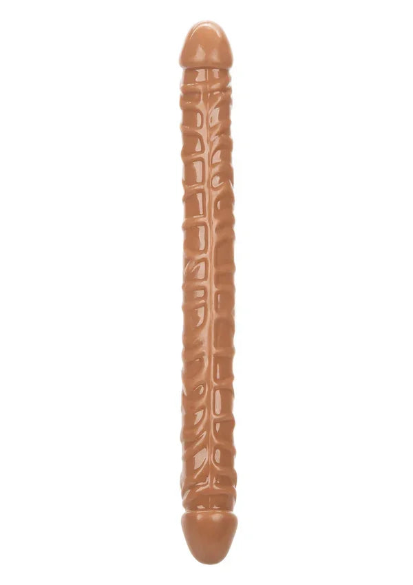 Size Queen Double Dong Brown 17 inch by CalExotics - Happytoys Sexshop: Toys for Feeling Happy & Easy 😊 - Discreet geleverd