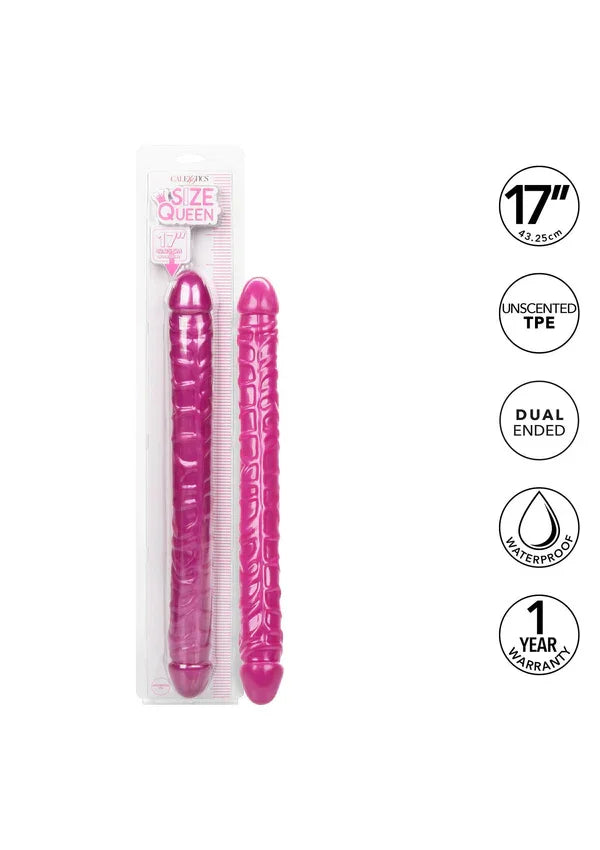Size Queen Double Dong Pink 17 inch by CalExotics - Happytoys Sexshop: Toys for Feeling Happy & Easy 😊 - Discreet geleverd