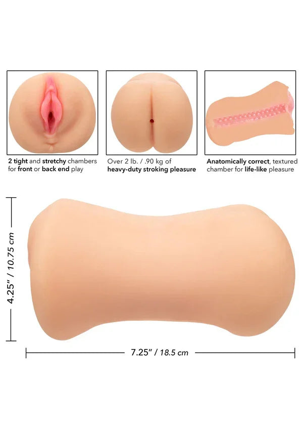 Stroke It Dual Entry Pussy Ass Skin by CalExotics - Happytoys Sexshop: Toys for Feeling Happy & Easy 😊 - Discreet geleverd