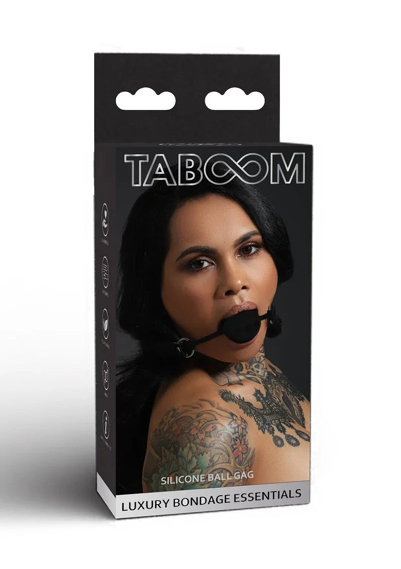 Taboom Bondage Essentials Silicone Ball Gag - Happytoys Sexshop: Toys for Feeling Happy & Easy 😊 - Discreet geleverd