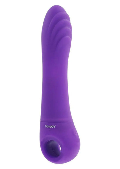 Purple flexible G-spot vibrator with ergonomic handle and textured head by ToyJoy