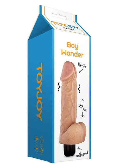 Boxed ToyJoy Boy Wonder 20cm life-like multispeed vibrating dildo sex toy