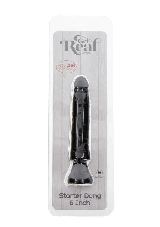 ToyJoy Get Real Starter Dong 6' Black - Happytoys Sexshop: Toys for Feeling Happy & Easy 😊 - Discreet geleverd