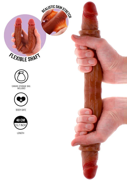 Get Real Silicone Foreskin Double Dong 40 cm by ToyJoy - Happytoys Sexshop: Toys for Feeling Happy & Easy 😊 - Discreet geleverd