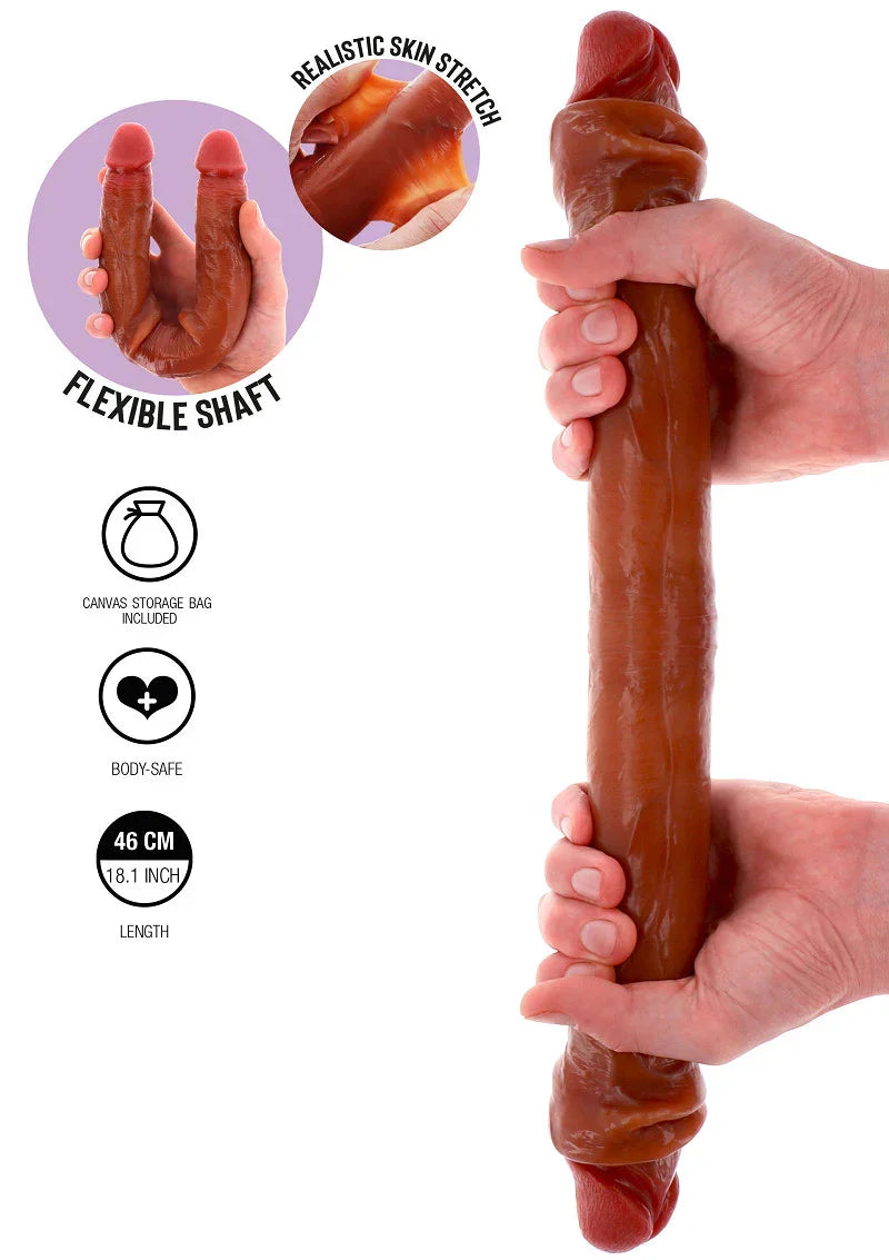 Get Real Silicone Foreskin Double Dong 46 cm by ToyJoy - Happytoys Sexshop: Toys for Feeling Happy & Easy 😊 - Discreet geleverd