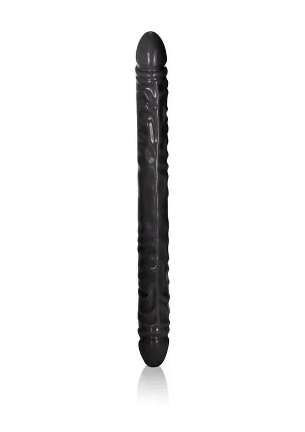 Veined Double Dong 18 inch Black by CalExotics - Happytoys Sexshop: Toys for Feeling Happy & Easy 😊 - Discreet geleverd