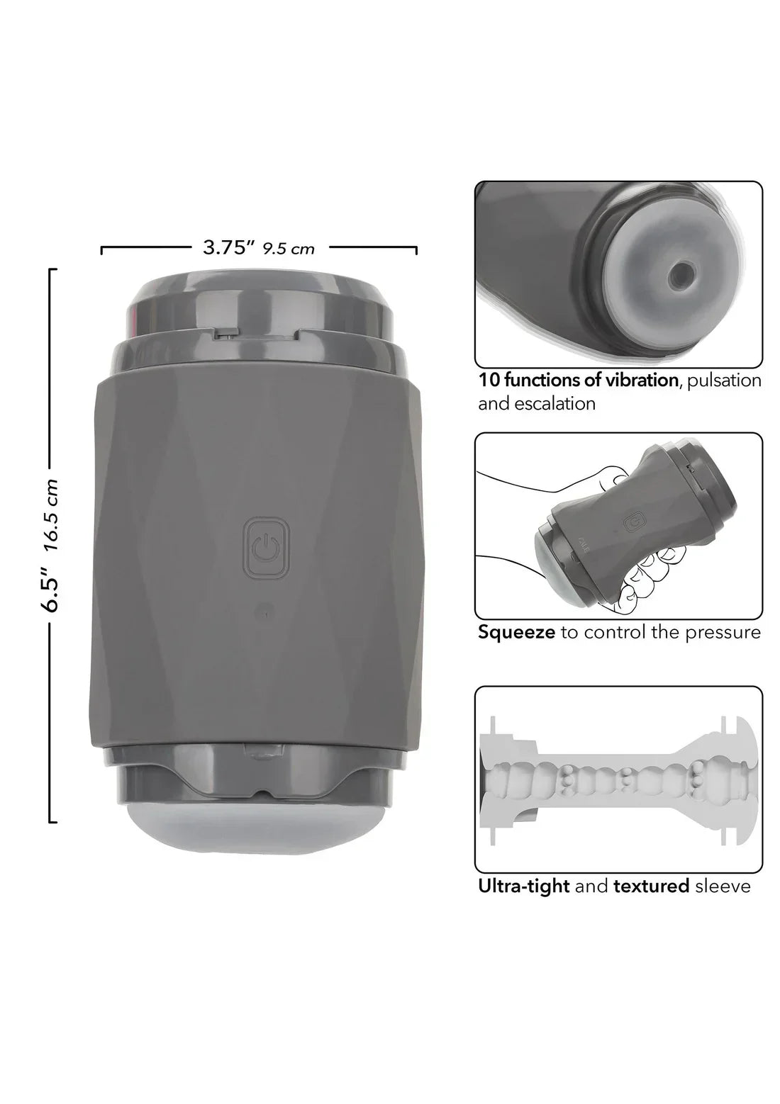 Vibro Squeeze Stroker by CalExotics - Happytoys Sexshop: Toys for Feeling Happy & Easy 😊 - Discreet geleverd