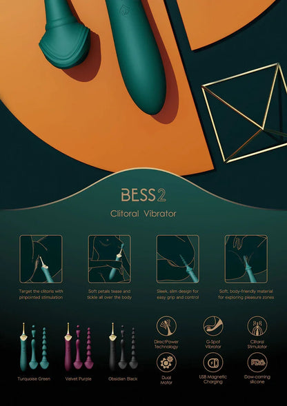 Bess 2 Clitoral Vibrator Purple by Zalo - Happytoys Sexshop: Toys for Feeling Happy & Easy 😊 - Discreet geleverd