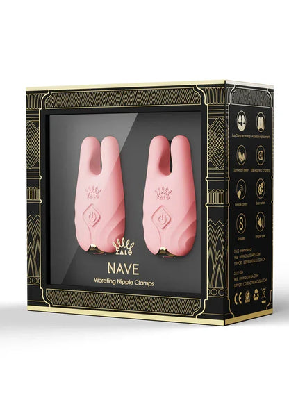 Nave Vibrating Nipple Clamps Pink by Zalo - Happytoys Sexshop: Toys for Feeling Happy & Easy 😊 - Discreet geleverd