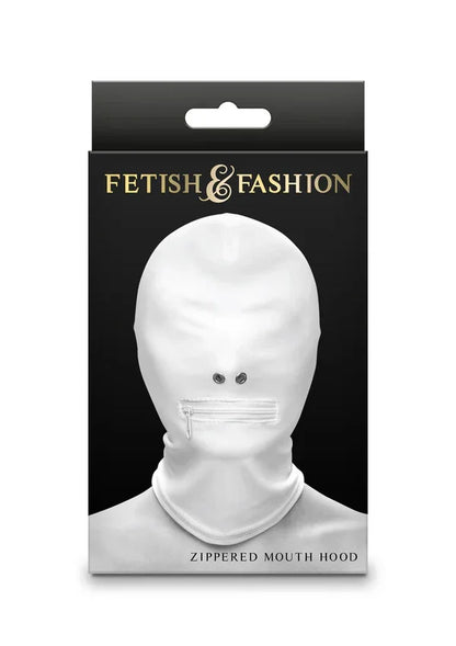 Zippered Mouth Hood White by NS Novelties - Happytoys Sexshop: Toys for Feeling Happy & Easy 😊 - Discreet geleverd