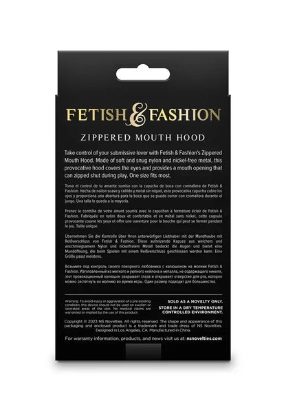 Zippered Mouth Hood White by NS Novelties - Happytoys Sexshop: Toys for Feeling Happy & Easy 😊 - Discreet geleverd