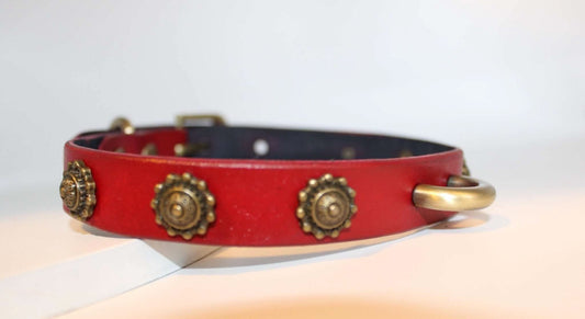 Slave Collar Vintage Leather D-Ring Choker Collar - BDSM Collar