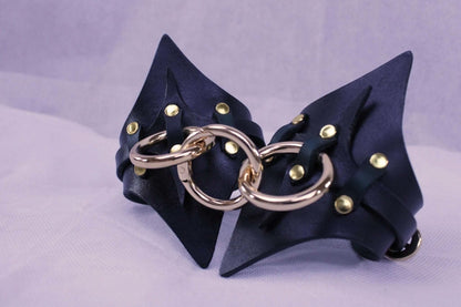 Leather Handcuffs for Play  Fantasy Wrist Cuffs for Submissive Bondage