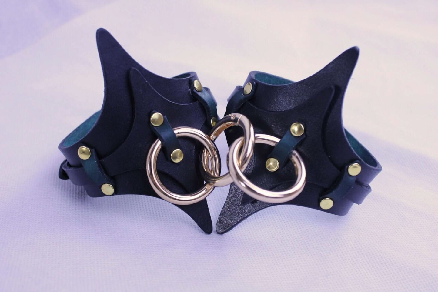 Leather Handcuffs for Play  Fantasy Wrist Cuffs for Submissive Bondage