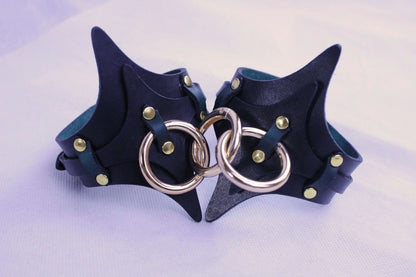 Leather Handcuffs for Play  Fantasy Wrist Cuffs for Submissive Bondage