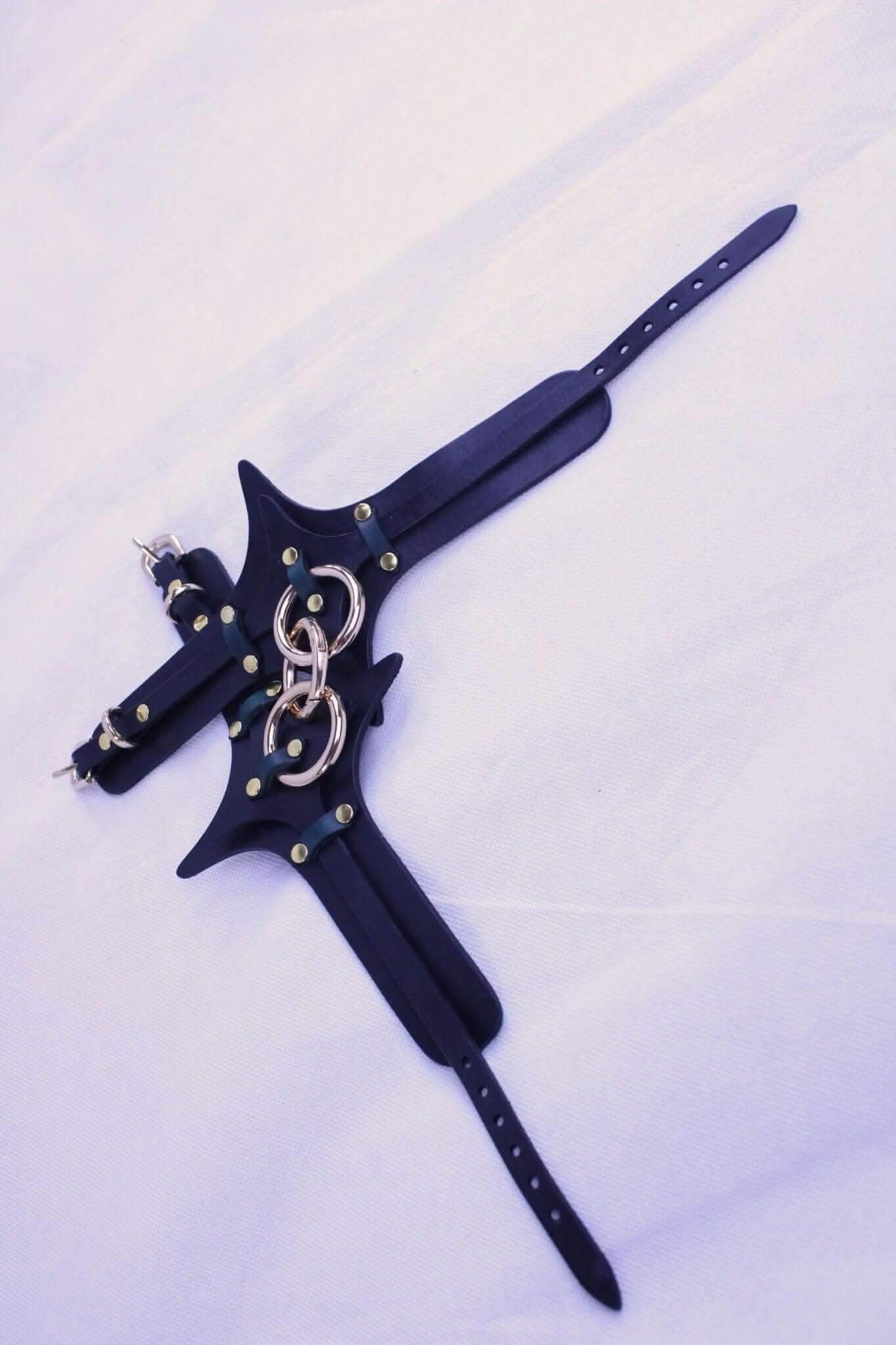 Leather Handcuffs for Play  Fantasy Wrist Cuffs for Submissive Bondage