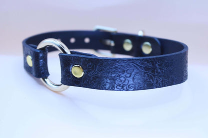 Black Floral BDSM Collar Elegant Sub Design - Happytoys Sexshop: online sex shop for Feeling Happy & Easy 😊 - Discreet geleverd