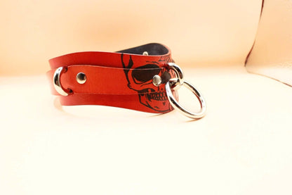 Bold Skull BDSM Collar Leather BDSM Collar for Submissive - Happytoys Sexshop: online sex shop for Feeling Happy & Easy 😊 - Discreet geleverd