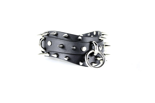 Spiked BDSM Collar – Leather BDSM Choker Gothic Posture Collar - Happytoys Sexshop: online sex shop for Feeling Happy & Easy 😊 - Discreet geleverd