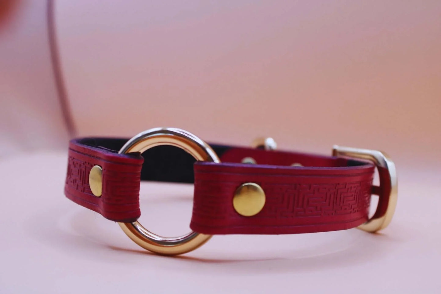 Red Submissive Collar O-Ring Submissive Collar | Sub Jewelry - Happytoys Sexshop: online sex shop for Feeling Happy & Easy 😊 - Discreet geleverd