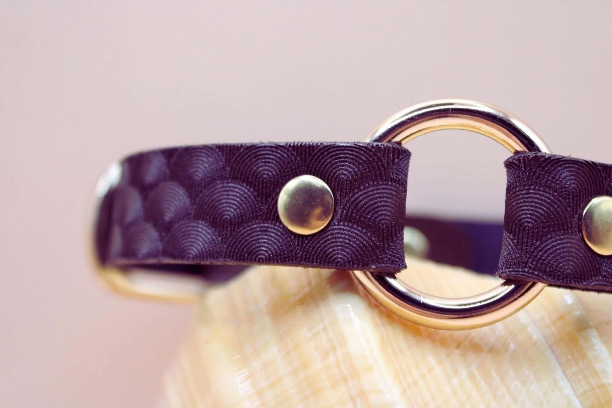 Textured O Ring BDSM Collar Elegant Submissive Slave Jewelry - Happytoys Sexshop: online sex shop for Feeling Happy & Easy 😊 - Discreet geleverd