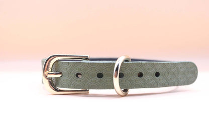 Elegant BDSM Collar Green Day Leather Choker Collar for Petplay