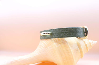 Elegant BDSM Collar Green Day Leather Choker Collar for Petplay