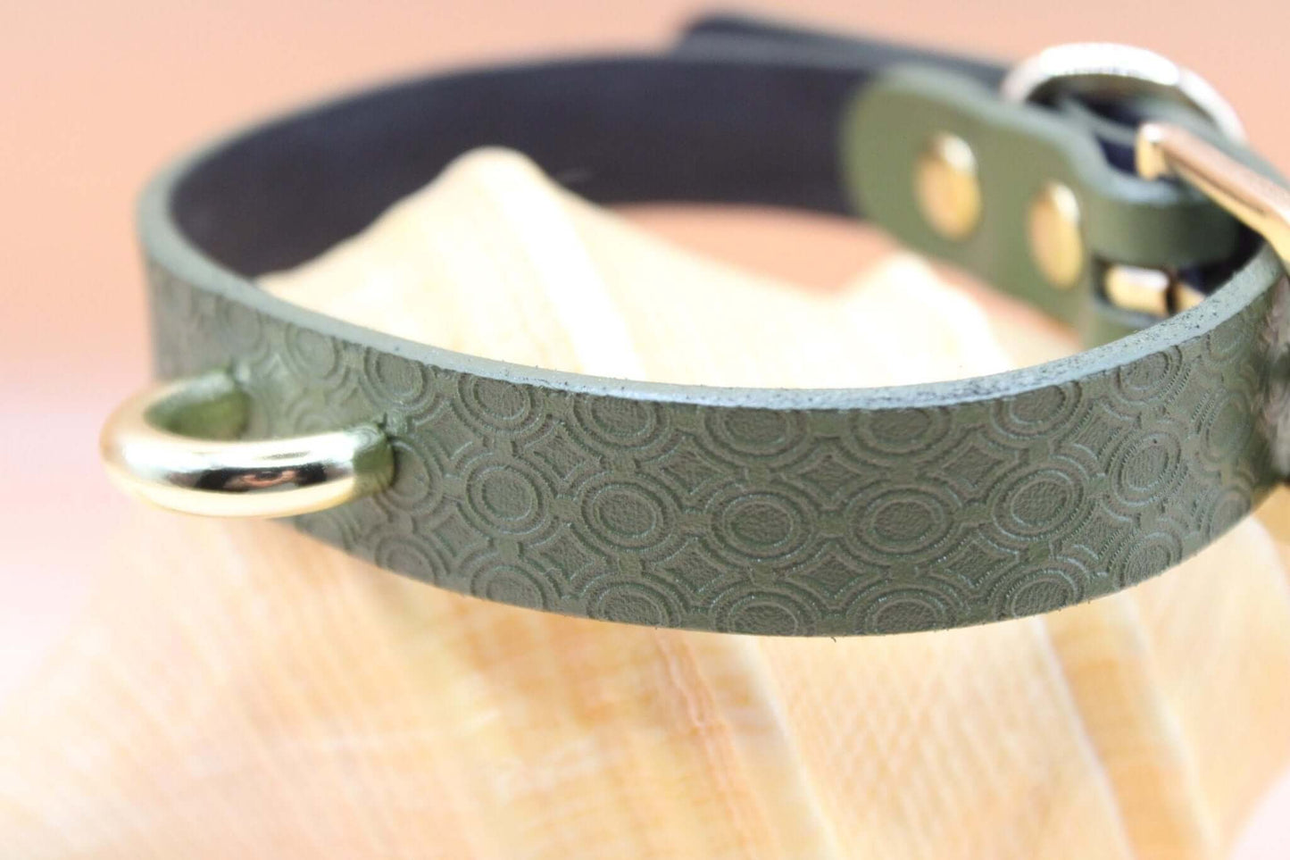 Elegant BDSM Collar Green Day Leather Choker Collar for Petplay