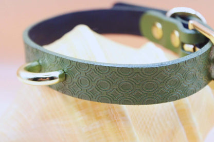 Elegant BDSM Collar Green Day Leather Choker Collar for Petplay