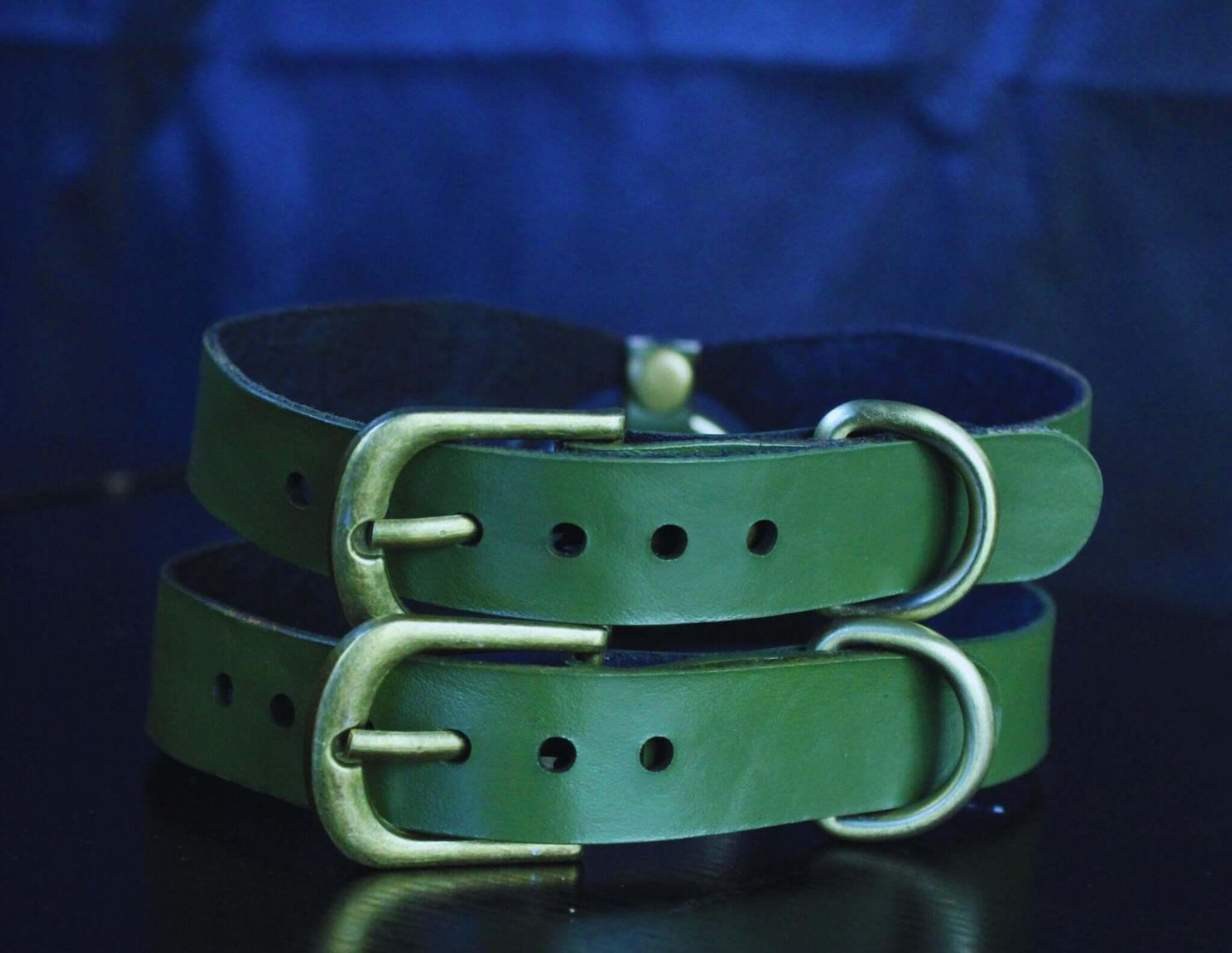 Geometric Green Leather choker Stylish Posture Collar for Play - Happytoys Sexshop: online sex shop for Feeling Happy & Easy 😊 - Discreet geleverd
