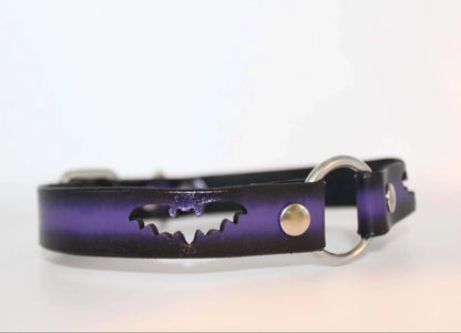 Gothic Bat BDSM Collar Leather Choker With O Ring - Happytoys Sexshop: online sex shop for Feeling Happy & Easy 😊 - Discreet geleverd