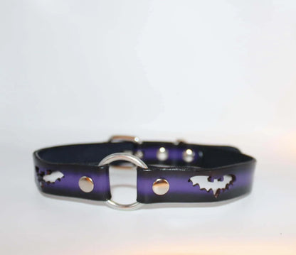 Gothic Bat BDSM Collar Leather Choker With O Ring - Happytoys Sexshop: online sex shop for Feeling Happy & Easy 😊 - Discreet geleverd