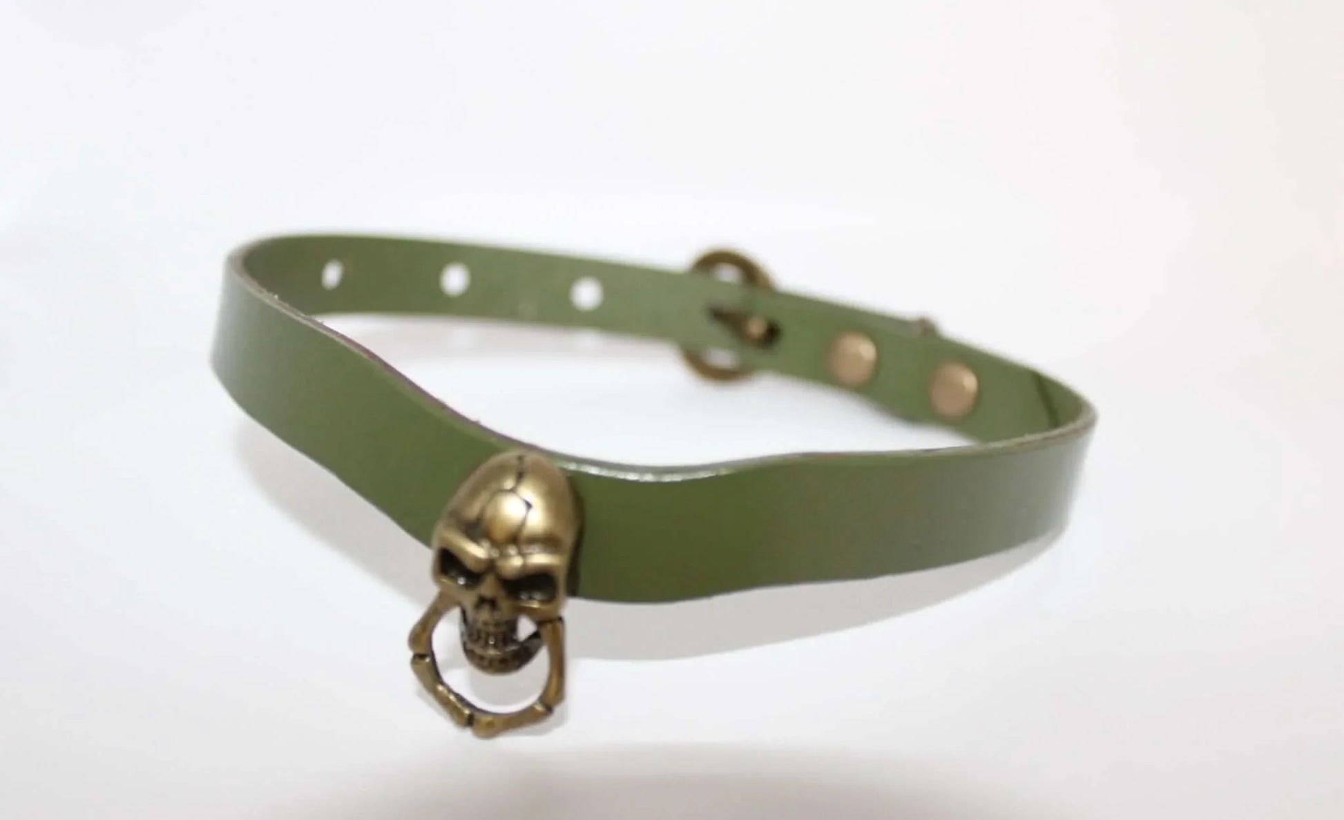 Gothic Skull BDSM Collar O-Ring Choker Collar - Fetish BDSM Accessory - Happytoys Sexshop: online sex shop for Feeling Happy & Easy 😊 - Discreet geleverd