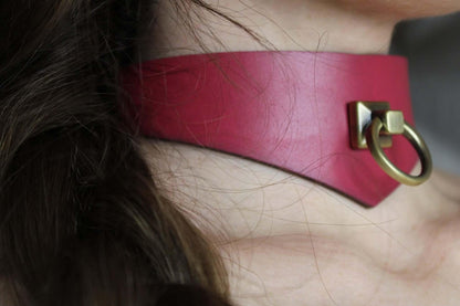 Handcrafted Leather BDSM Collar Elegant Choker For Submissive Play - Happytoys Sexshop: online sex shop for Feeling Happy & Easy 😊 - Discreet geleverd