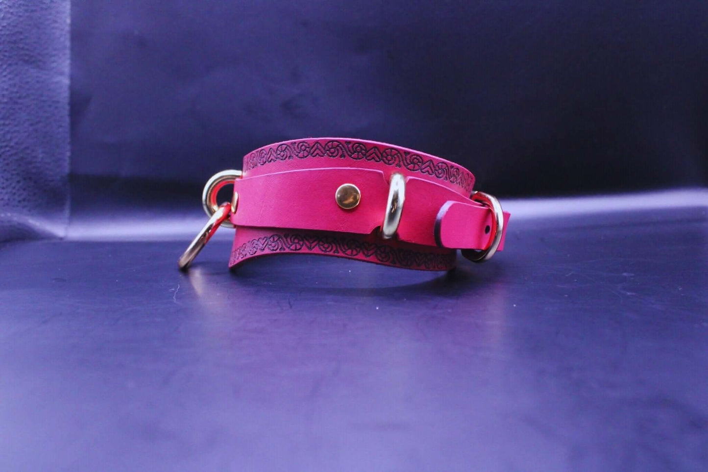 Collars For Women Pink Heart Pattern Choker with O-Ring