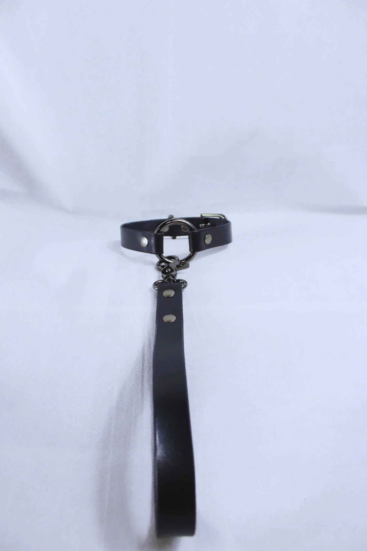 Leather Choker Collar with Leash Submissive Choker Posture Jewelry - Happytoys Sexshop: online sex shop for Feeling Happy & Easy 😊 - Discreet geleverd