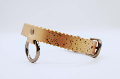 Leather Choker Moon Stars Minimalist Elegant Everyday Statement - Happytoys Sexshop: online sex shop for Feeling Happy & Easy 😊 - Discreet geleverd
