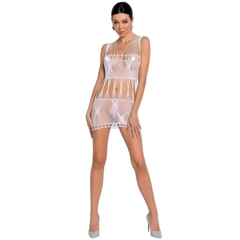 PASSION - WOMAN BS090 WHITE BODYSTOCKING ONE SIZE - Happytoys Sexshop: online sex shop for Feeling Happy & Easy 😊 - Discreet geleverd