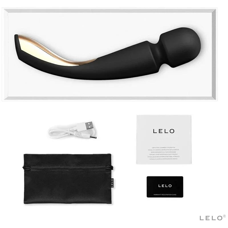 LELO - SMART MEDIUM WAND 2 BLACK MASSAGER - Happytoys Sexshop: online sex shop for Feeling Happy & Easy 😊 - Discreet geleverd